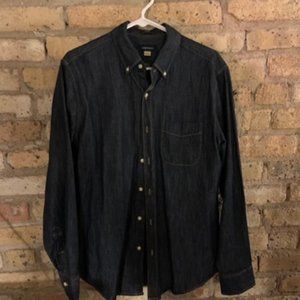 J. Crew Mens Denim Button-Down Shirt Size M